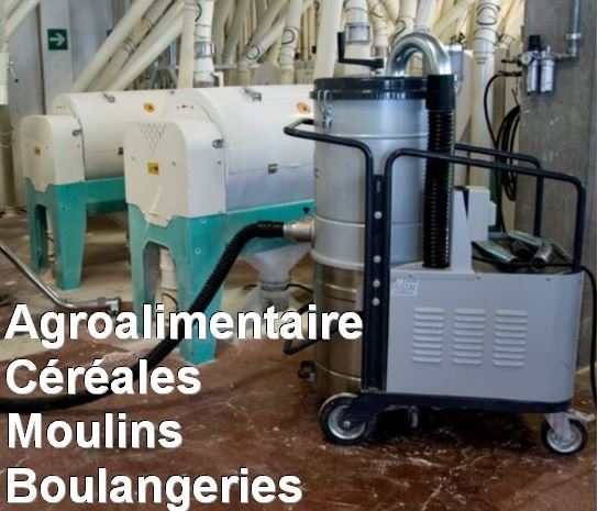 AGROALIMENTAIRE - CEREALES - MOULINS - BOULANGERIES : Nos aspirateurs KEVAC sont disponible en versions ATEX, INOX...